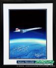 Concorde Over Earth Curvature 1988 - Framed and Signed 16x12