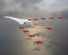 Concorde & Red Arrows over Noth Sea Queens Jubliee 2002 - 16x12