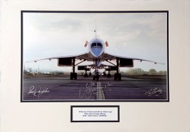 Limited Signed Three Pilot Concorde Photo