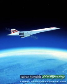 Concorde Over Earth Curvature 1988 - 16x12