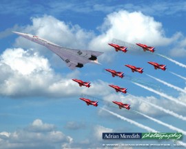 Concorde G-BOAD and The Red Arrows - 20x16