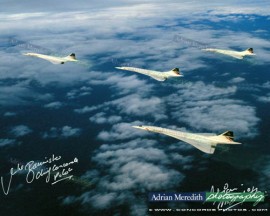 Concorde Formation over The Bristol Channel, England 1986 - Signed 16x12